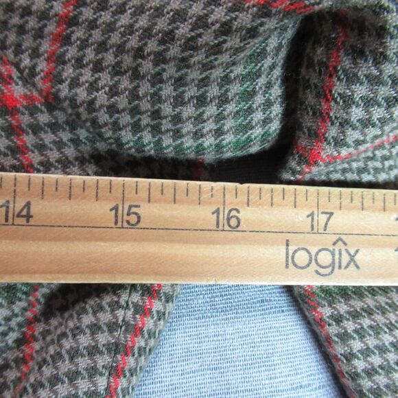 Vtg WORTH Jacket Womens Size 0 Brown Llama Fringed Plaid 100% Wool Blazer NWT - Picture 8 of 12